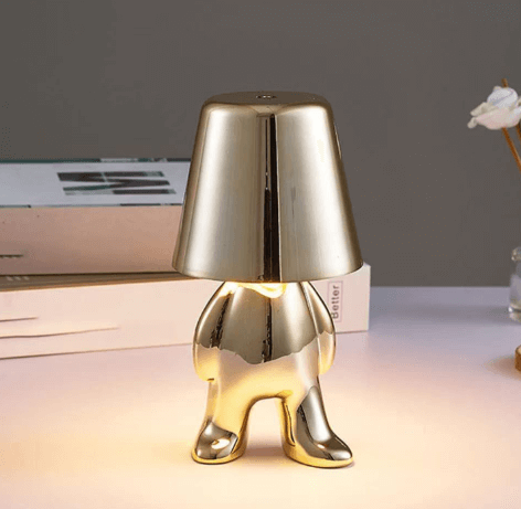 چراغ رومیزی LED مجسمه فیگور طراح با شید پارچهای رنگی