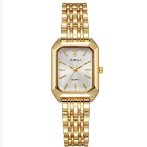 ساعت مچی زنانه مستطیلی MREURIO با بند فلزی