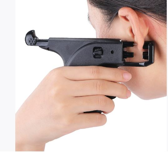 کیت دستگاه سوراخکن گوش مشکی با گوشواره و پلاگ