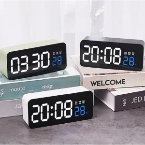 ساعت دیجیتال LED شارژی مدل 6612T با نمایش دما و چند آلارم