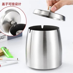 زیرسیگاری استیل درب‌دار ضخیم و خلاقانه