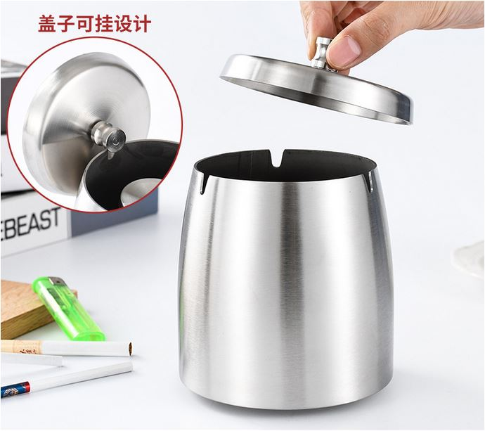 زیرسیگاری استیل دربدار ضخیم و خلاقانه