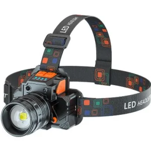 هدلامپ شارژی بسیار پرنور با سنسور و باتری قابل تعویض