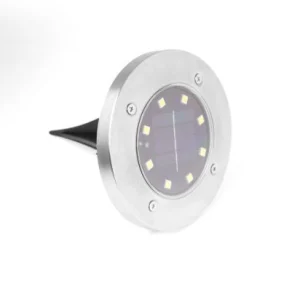 چراغ دفنی خورشیدی ۸ ال ای دی ضدآب از جنس استیل