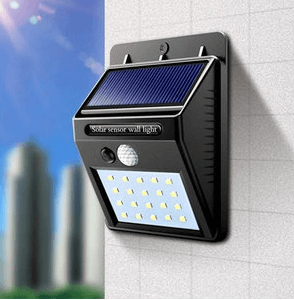 چراغ دیواری خورشیدی فضای باز با حسگر حرکتی و نور چهارطرفه