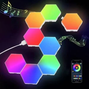 پنل نورانی ماژولار شش‌ضلعی RGB با کنترل WiFi و قابلیت شنیداری