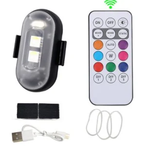 چراغ هشدار رنگی بی‌سیم با ریموت برای خودرو، موتورسیکلت و پهپاد