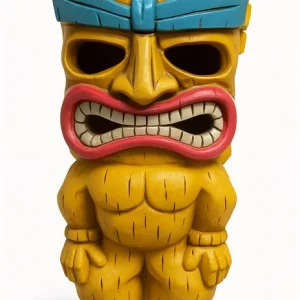 مجسمه تزئینی باغی توتم مایایی با طرح خشمگین خورشیدی