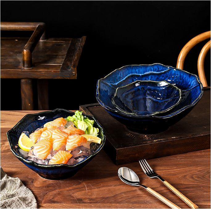 کاسه سرامیکی ژاپنی طرح مینیمال مناسب سوپ و سالاد