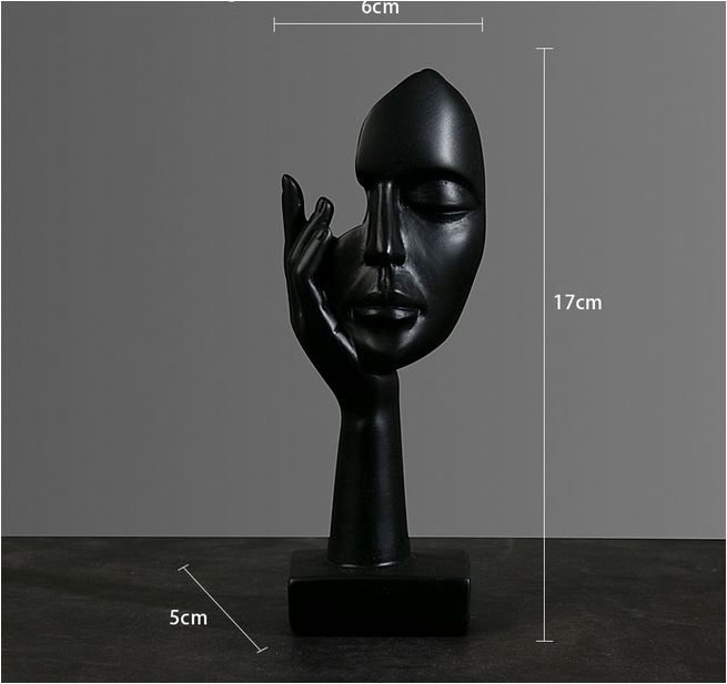 مجسمه دکوری رزینی طرح چهره انتزاعی سبک اروپایی