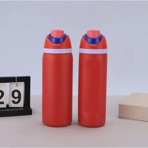 قمقمه ورزشی استیل ضدزنگ اووالا با نی و دسته حمل