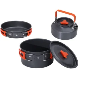 ست کامل ظروف پخت‌وپز کمپینگ با کتری و ماهیتابه