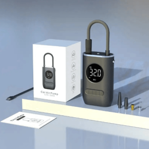 پمپ باد شارژی خودرو با نمایشگر دیجیتال و چراغ اضطراری