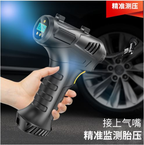 پمپ باد خودرو بیسیم و شارژی با نشانگر فشار و نور LED