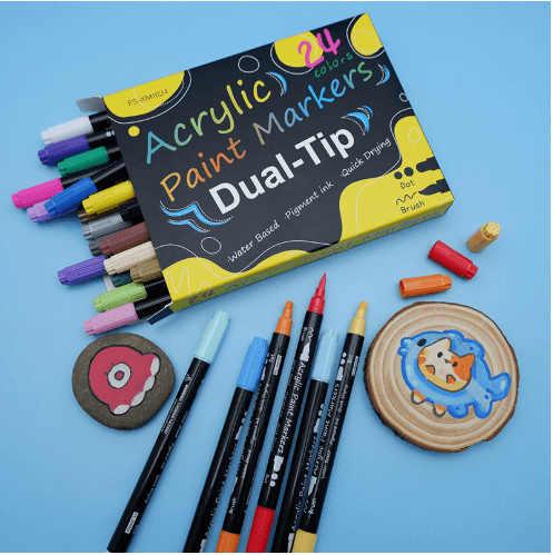 ست ماژیک دو سر آکریلیک Flysea – ۲۴ رنگ