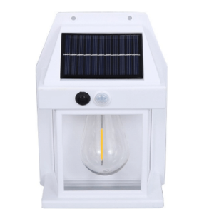 چراغ دیواری خورشیدی فضای باز با سنسور حرکتی و لامپ تنگستن