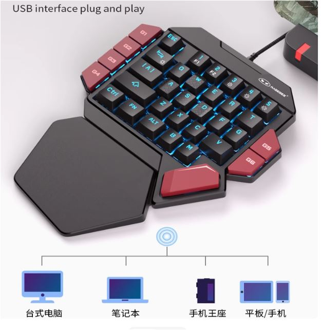 کیبورد مکانیکی تکدستی مخصوص بازی بههمراه ماوس مدل War Axe 2