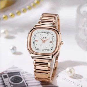 ساعت مچی زنانه مربعی ساده Gedi با بند استیل
