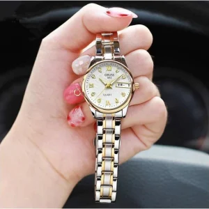 ساعت مچی زنانه ضدآب با طراحی ساده و نمایشگر تقویم و نور شب