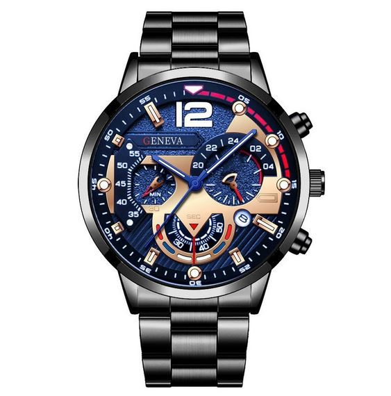 ساعت مچی مردانه استیل با طراحی تجاری و نمایشگر تاریخ