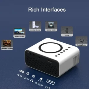 ویدئو پروژکتور مینی YT300 با قابلیت همزمانی بی‌سیم و با سیم