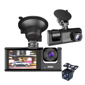 دوربین خودرو سه‌کاناله وای‌فای 1080P با دید در شب و تصویر دنده عقب