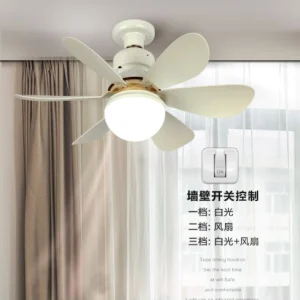 پنکه چراغ‌دار سقفی E27 طرح گل، بی‌صدا، سبک نوردیک