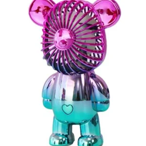 پنکه مینی دستی خرسی شارژی با طراحی رنگی الکتروپلیت 2024