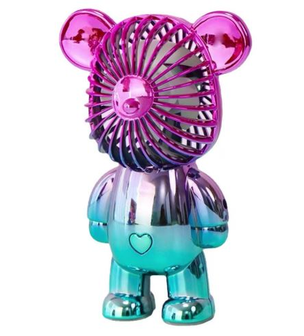 پنکه مینی دستی خرسی شارژی با طراحی رنگی الکتروپلیت 2024