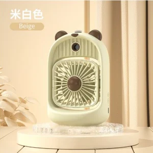 پنکه رومیزی کارتونی مینی با مه‌پاش و قابلیت شارژ USB