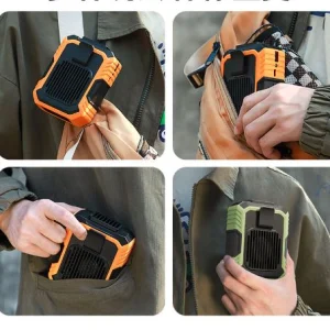 پنکه کمری فضای باز با پاوربانک، چراغ قوه و بند گردنی