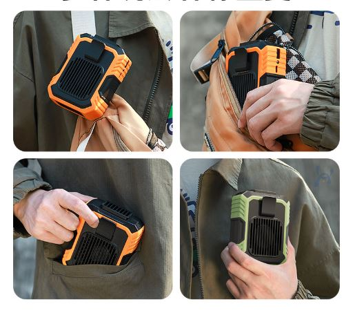 پنکه کمری فضای باز با پاوربانک، چراغ قوه و بند گردنی