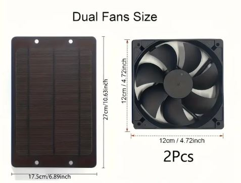 سیستم تهویه خورشیدی دو فن برای لانه حیوانات و گیاهان