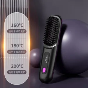 برس برقی صاف‌کننده مو بی‌سیم با یون منفی و نمایشگر LCD