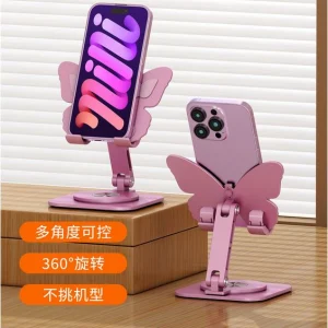 پایه نگهدارنده موبایل و تبلت با طراحی پروانه‌ای و چرخش ۳۶۰ درجه