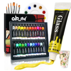 ست رنگ شیشه‌ای ۱۲ رنگ ۱۲ میل MEMORY