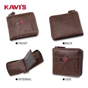 کیف پول مردانه چرمی دو لت KAVIS