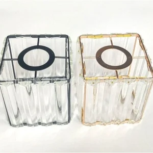 شید شیشه‌ای مربعی برای لوستر و چراغ دیواری با پایه E27/E14