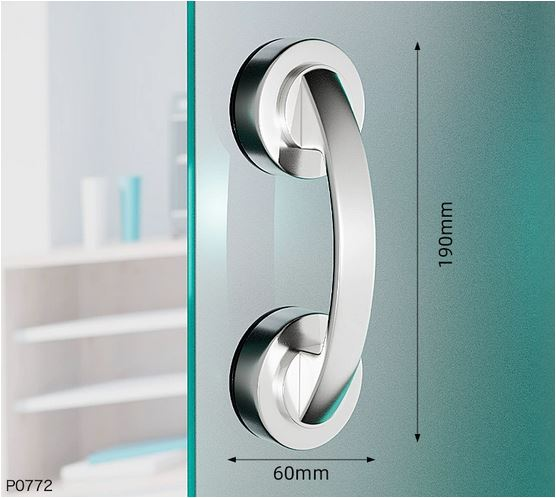 دستگیره درب شیشهای با نصب بدون نیاز به سوراخکاری