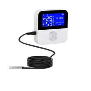 دماسنج و رطوبت‌سنج دیجیتال وای‌فای با شارژ خورشیدی و اپلیکیشن Tuya