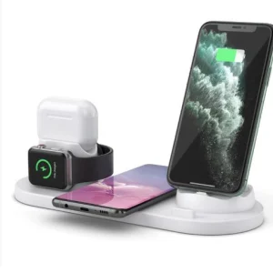 شارژر بی‌سیم ۶ کاره برای ساعت، هندزفری و موبایل