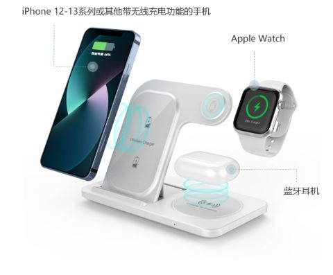 شارژر بیسیم سریع ۳ در ۱ رومیزی مناسب آیفون