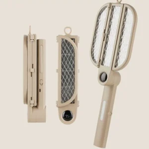 راکت برقی تاشو با نور فرابنفش و باتری قابل شارژ