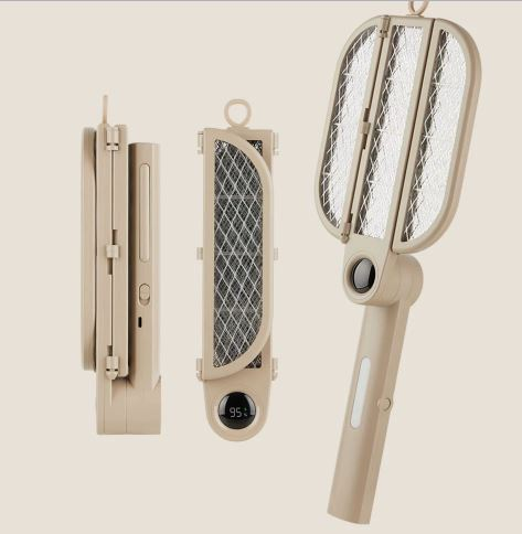 راکت برقی تاشو با نور فرابنفش و باتری قابل شارژ