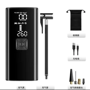 پمپ باد هوشمند قابل‌حمل خودرو با نمایشگر دیجیتال و شارژ USB
