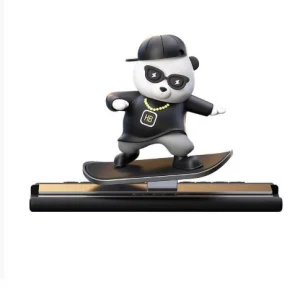 عروسک خرسی اسکیت‌سوار با شماره‌نما برای داشبورد خودرو