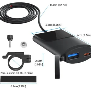 شارژر فندکی خودرو ۱۲ ولت مدل PD+QC3.0 – مناسب اپل و هواوی