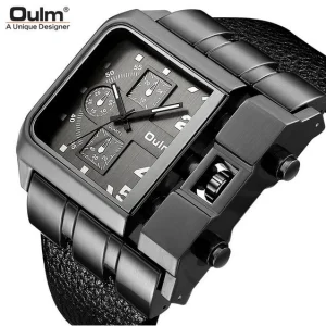 ساعت مردانه Oulm مدل 3364 با صفحه بزرگ و بند چرمی مصنوعی
