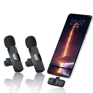 میکروفون بی‌سیم یقه‌ای دوتایی K8K9 مخصوص لایو و ضبط صدا