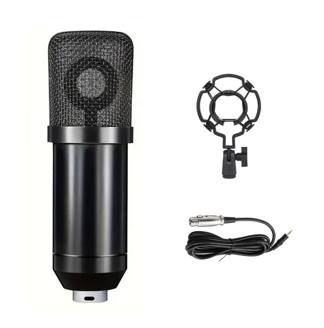 ست میکروفون کندنسر BM700 همراه کارت صدا V8 مخصوص استریم و پادکست